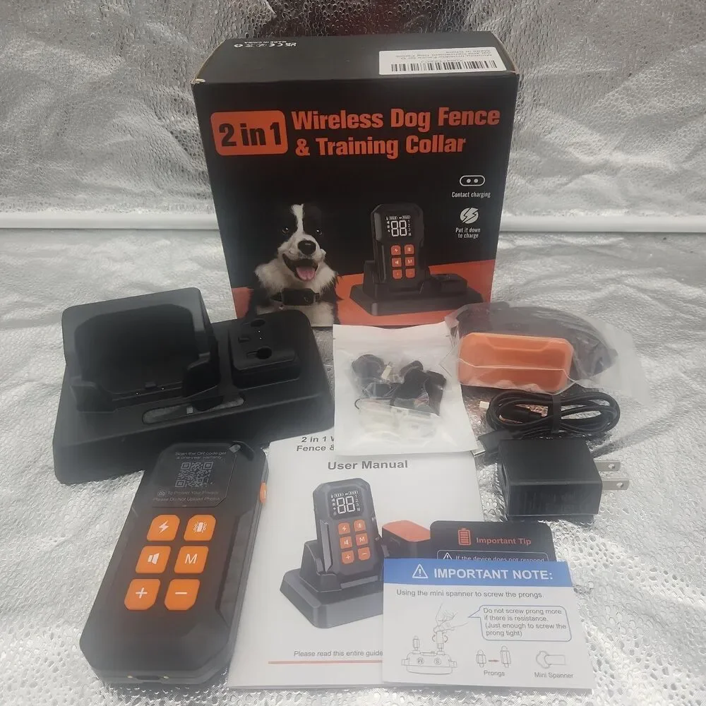 Dog Invisible Fence 2 In 1 Wireless Electric Remote Vibrating Train Collar NEW